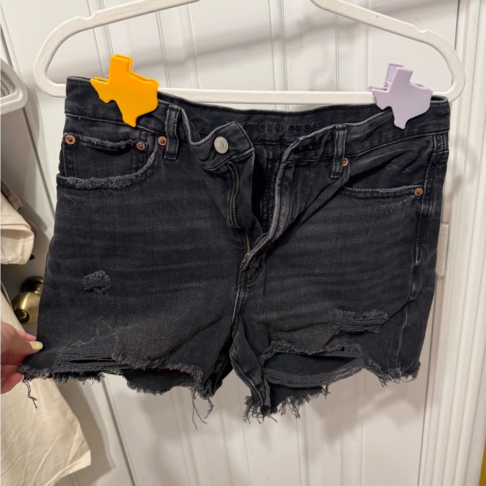American Eagle Outfitters Black Distressed Jean Shorts